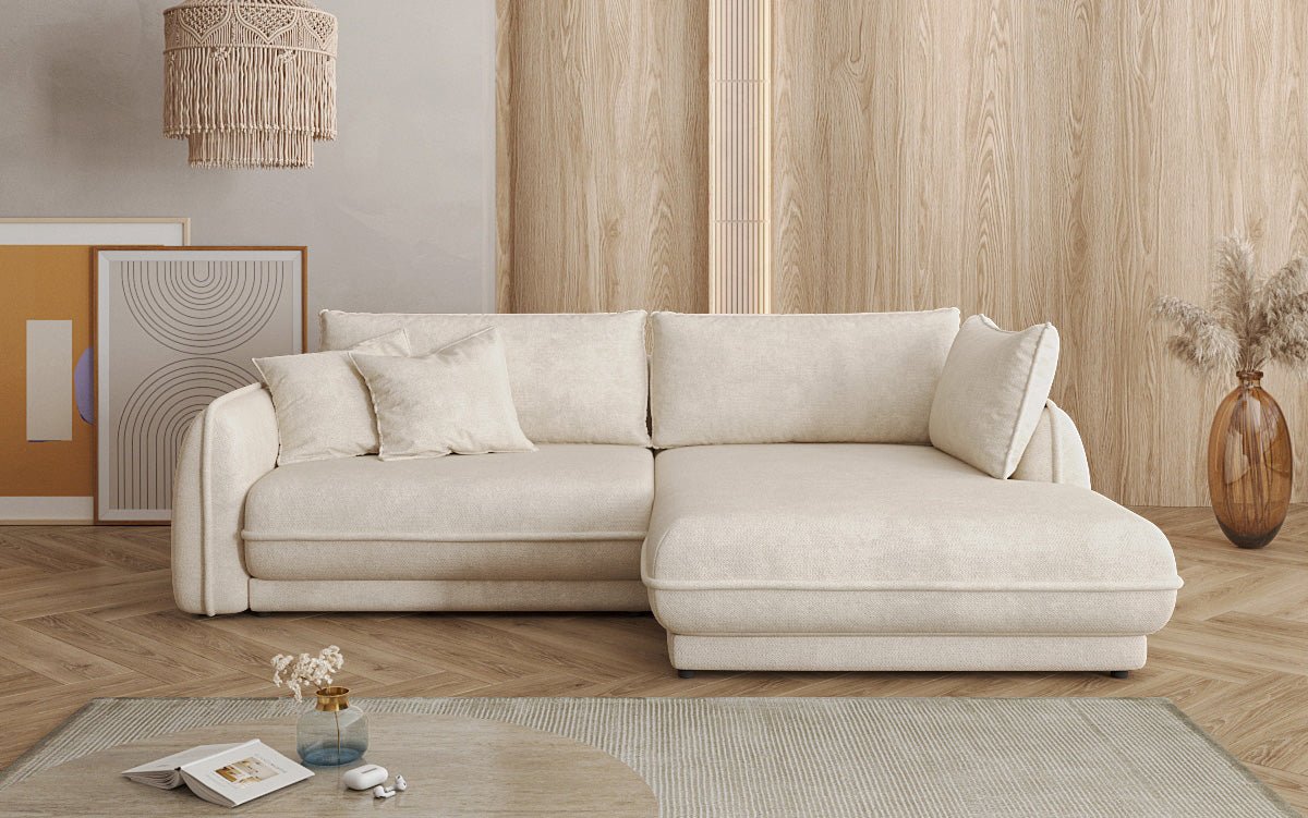 Designer Sofa Mojave II Stoff mit Schlaffunktion und Stauraum