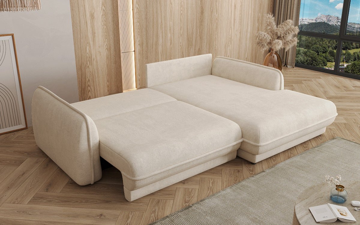 Designer Sofa Mojave II Stoff mit Schlaffunktion und Stauraum