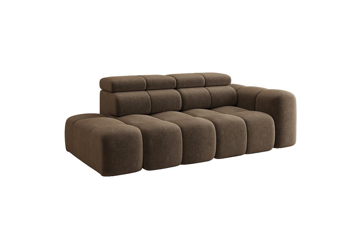 Designer Sofa 3-Sitzer mit Chaise Longue Mia in Chenille