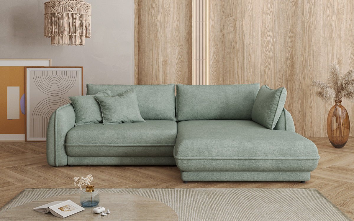 Designer Sofa Mojave II Stoff mit Schlaffunktion und Stauraum