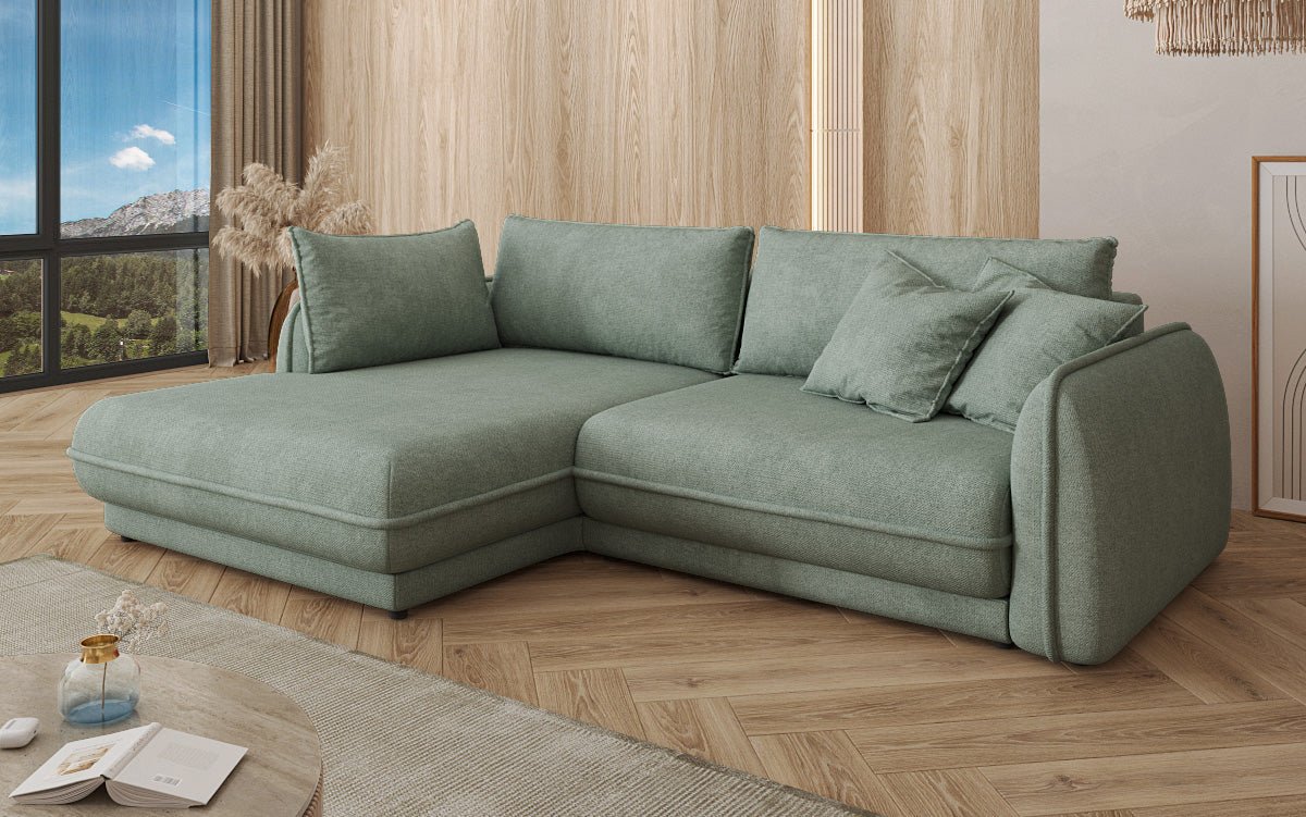 Designer Sofa Mojave II Stoff mit Schlaffunktion und Stauraum