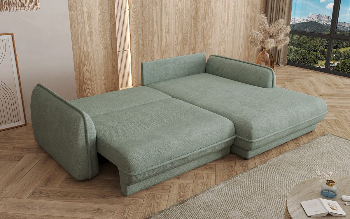 Designer Sofa Mojave II Stoff mit Schlaffunktion und Stauraum