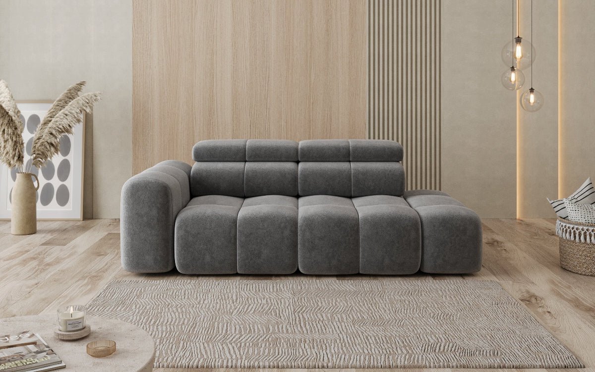 Designer Sofa 3-Sitzer mit Chaise Longue Mia in Chenille