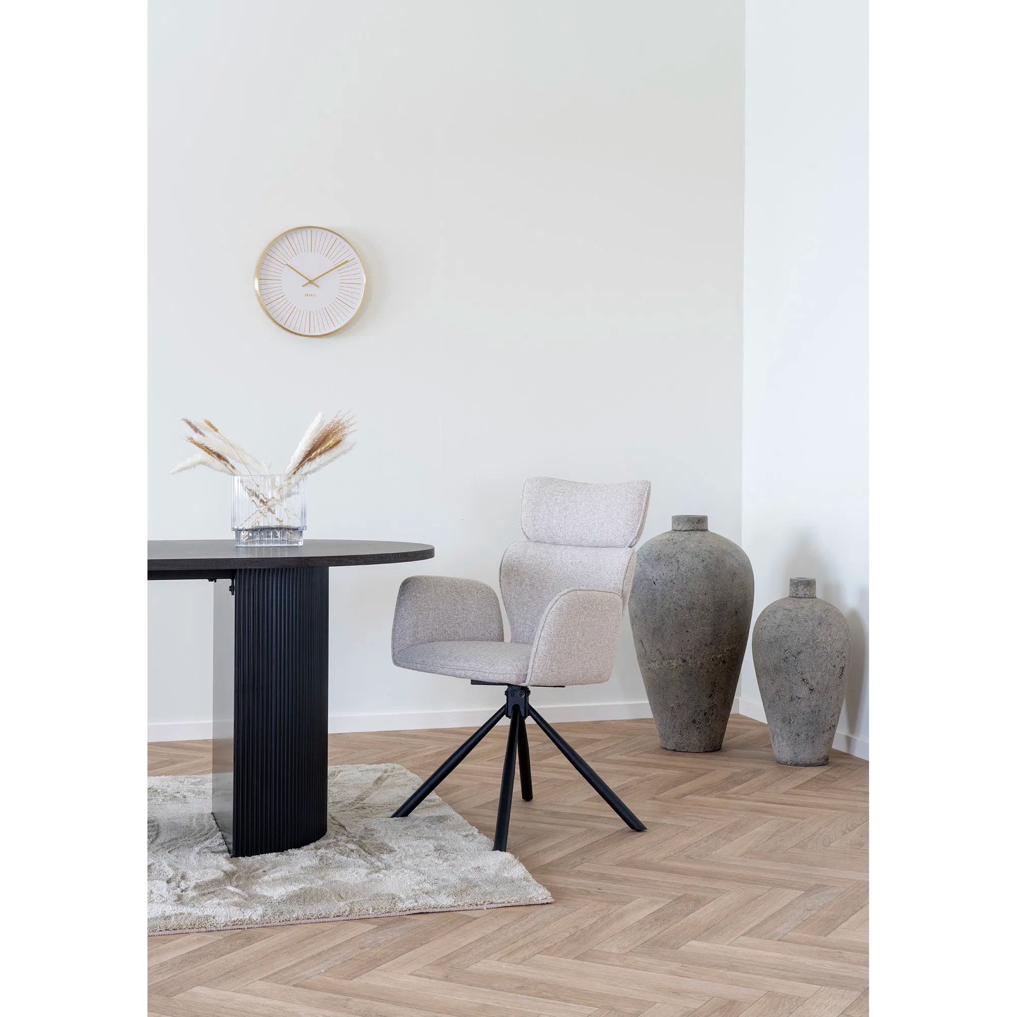 2er Set - Designer Stuhl Valerio Stoff mit Drehfunktion
