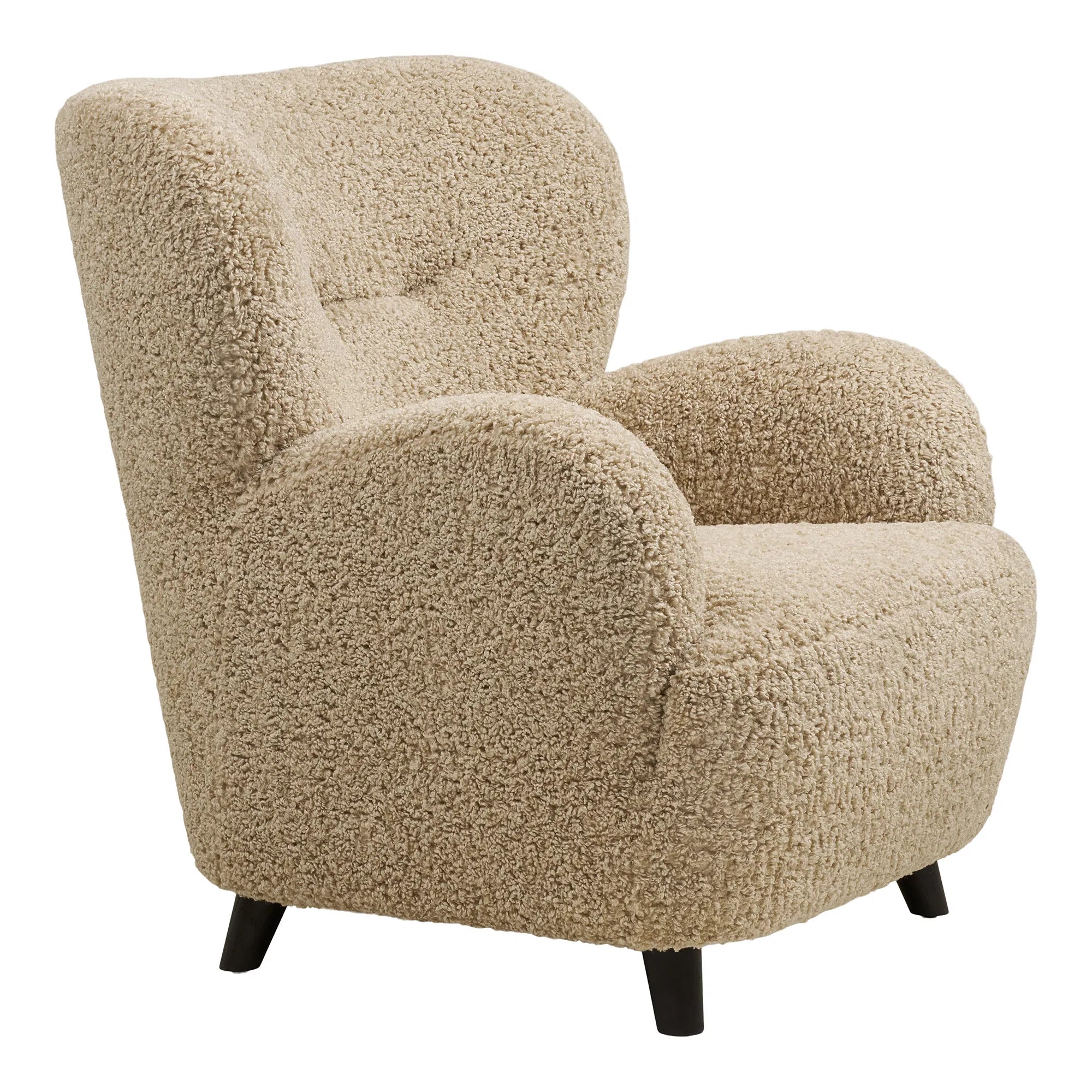 Designer Sofa-Sessel Hudson in Beige Bouclé