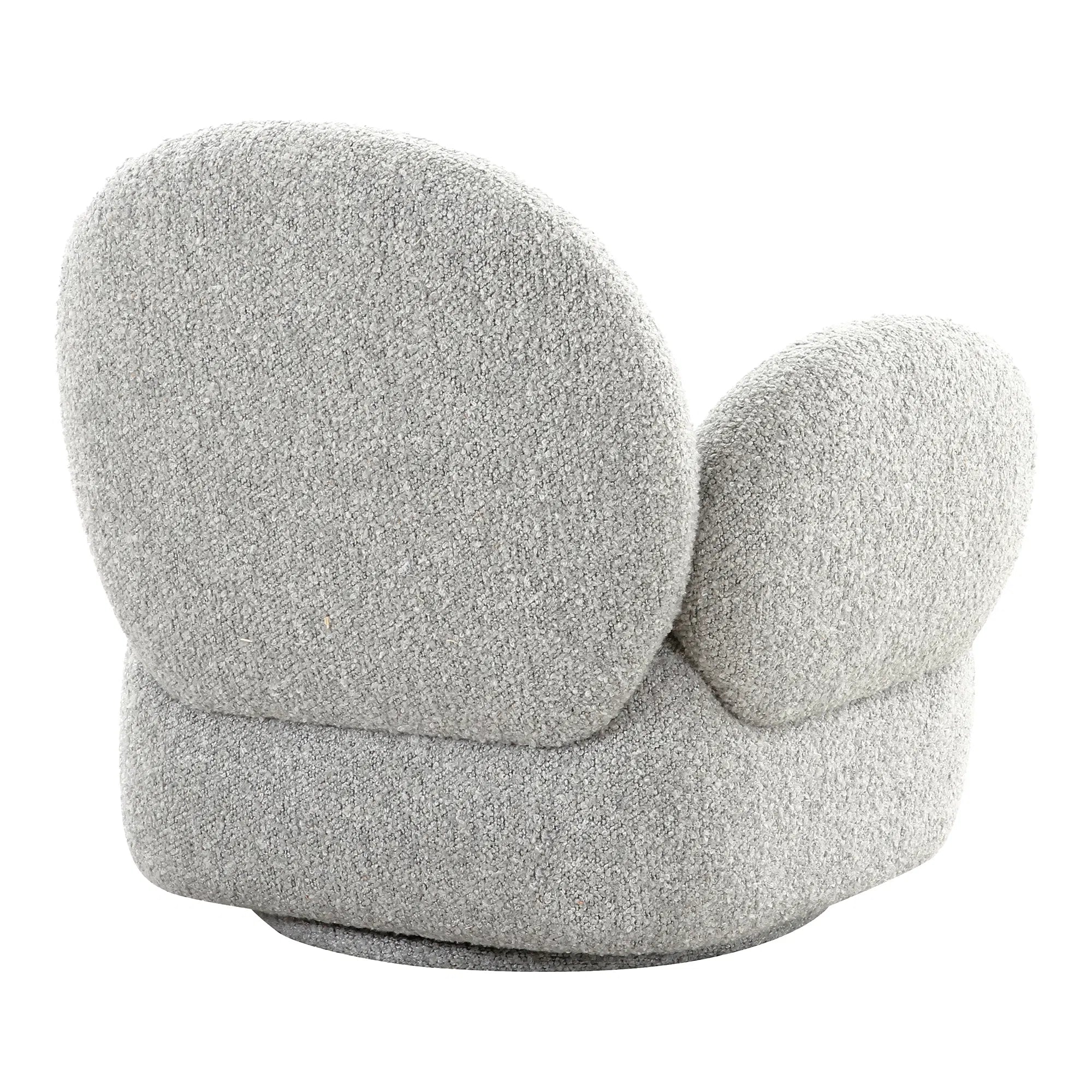 Designer Sofa-Sessel Fermo mit Drehfunktion in Grau Bouclé