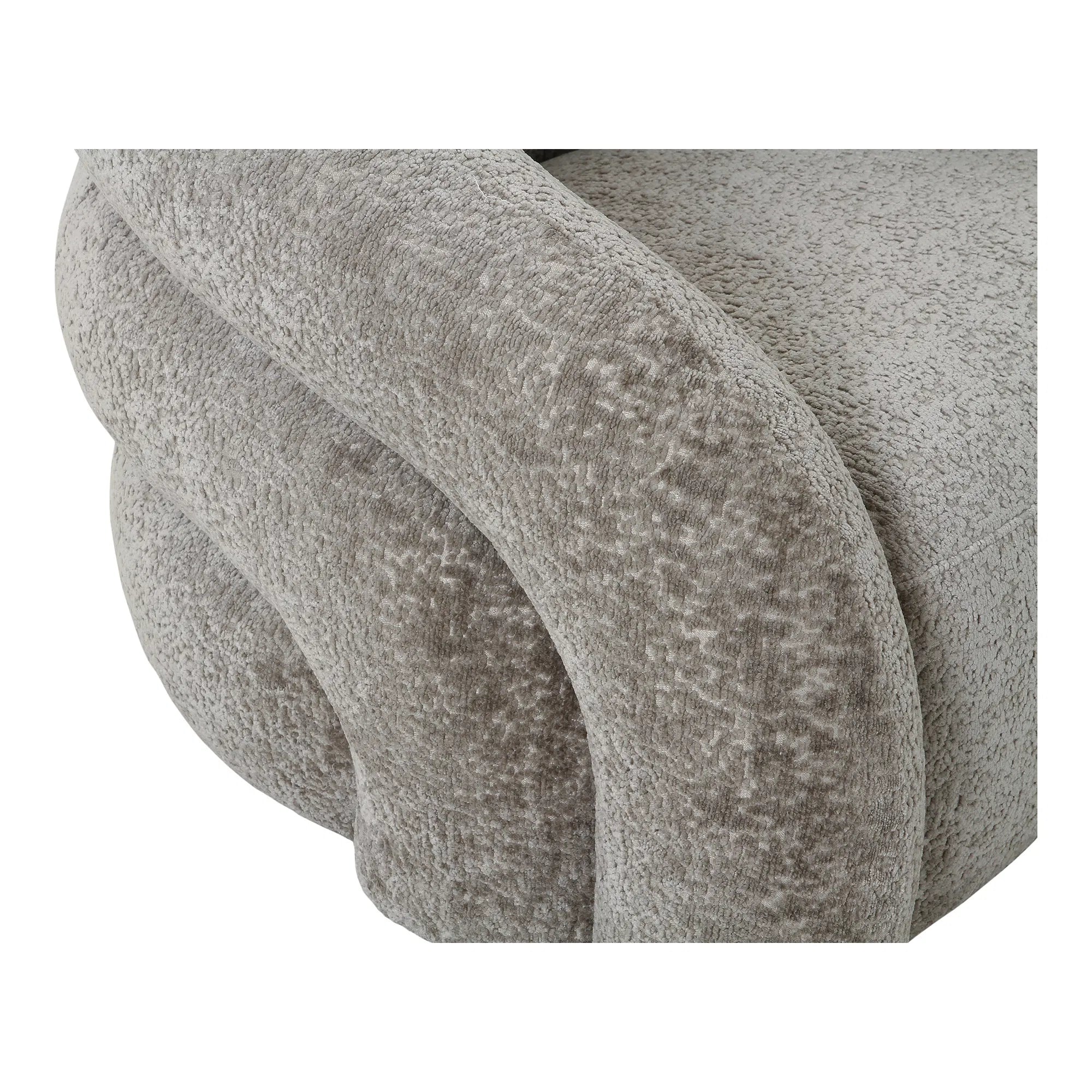 Designer Sofa-Sessel Korfu mit Drehfunktion in Sand Bouclé