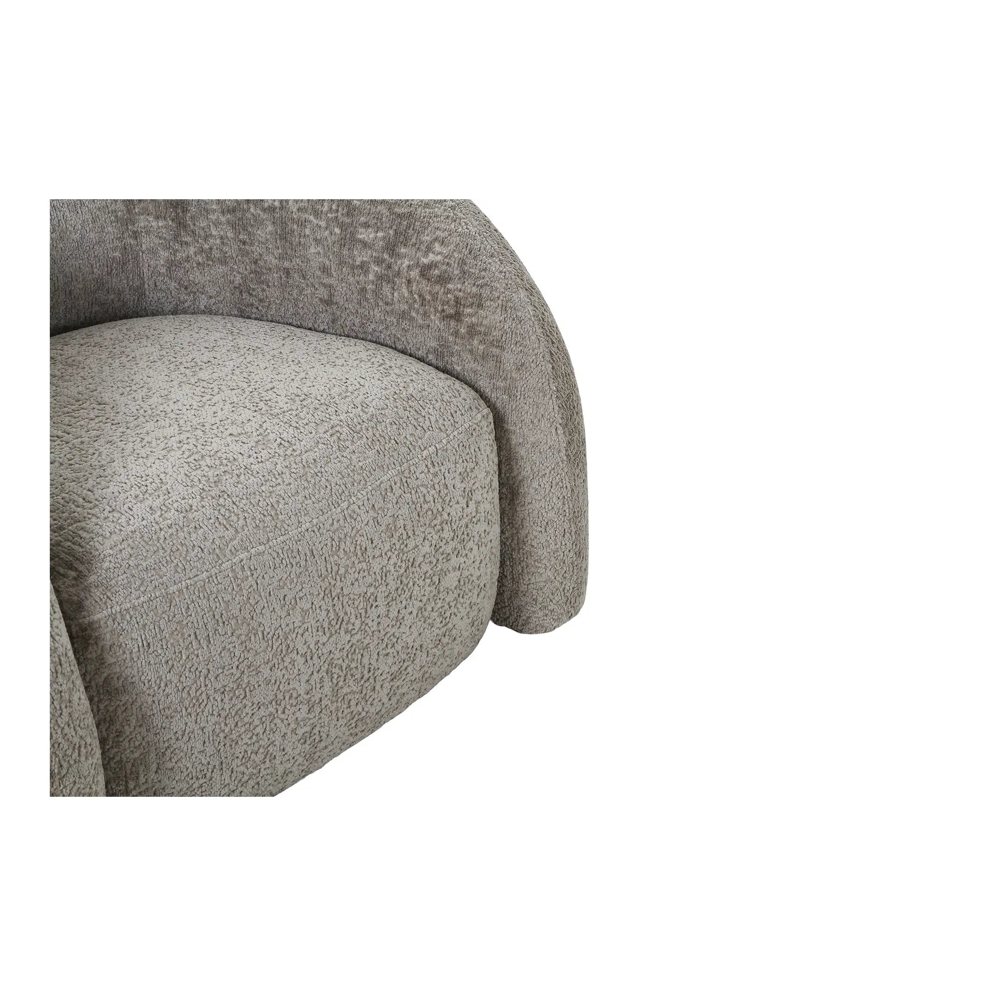 Designer Sofa-Sessel Korfu mit Drehfunktion in Sand Bouclé
