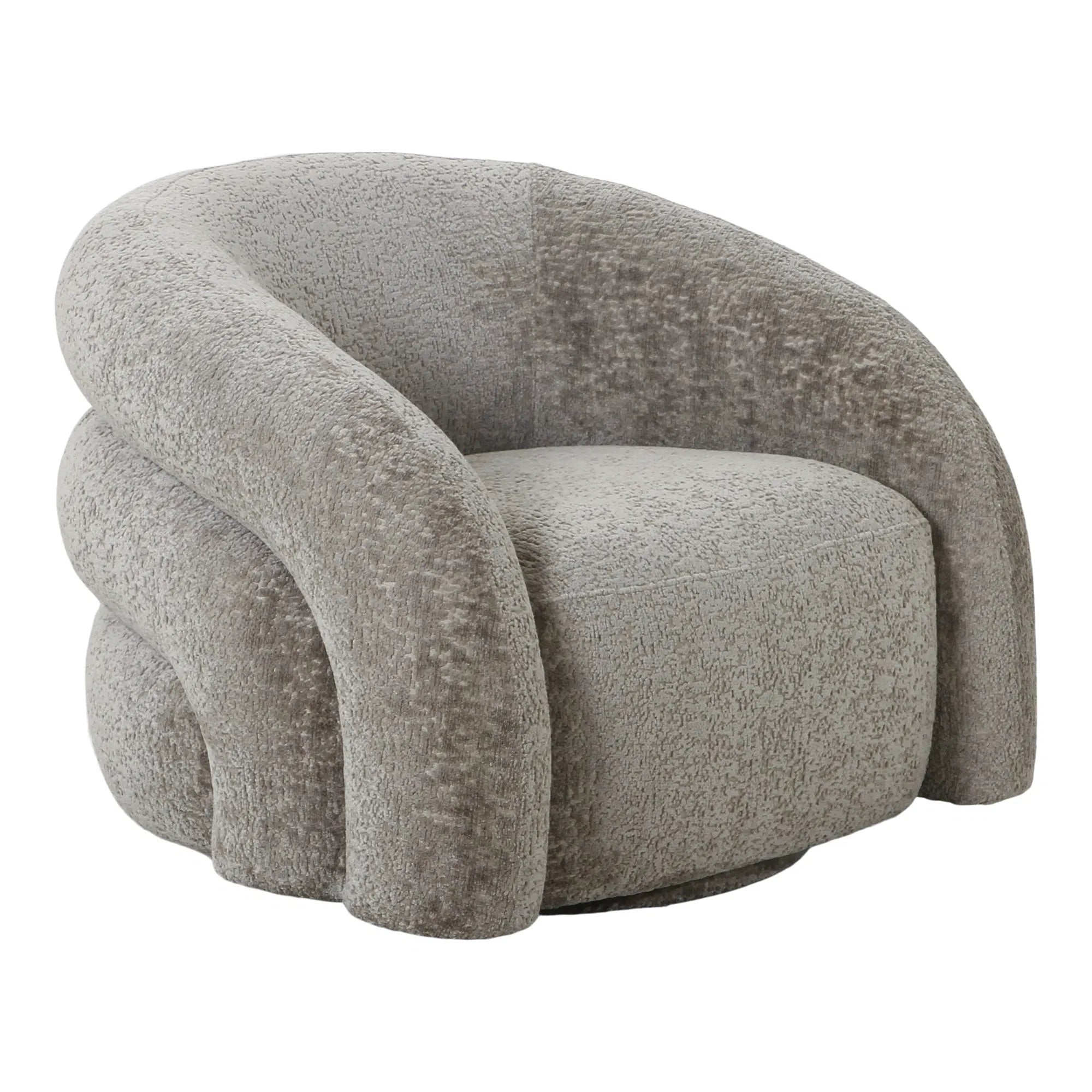 Designer Sofa-Sessel Korfu mit Drehfunktion in Sand Bouclé