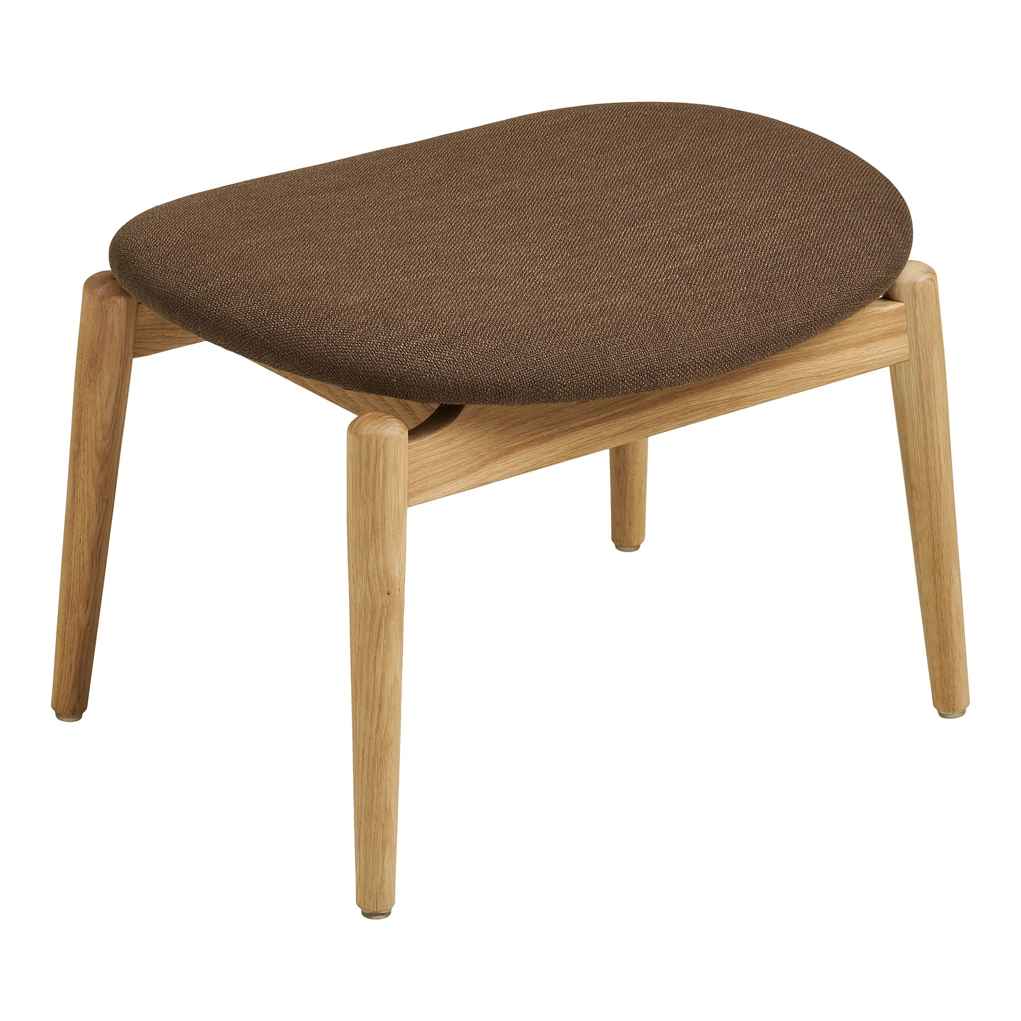 Designer Sessel Agnar Set mit Beistellhocker aus Eiche