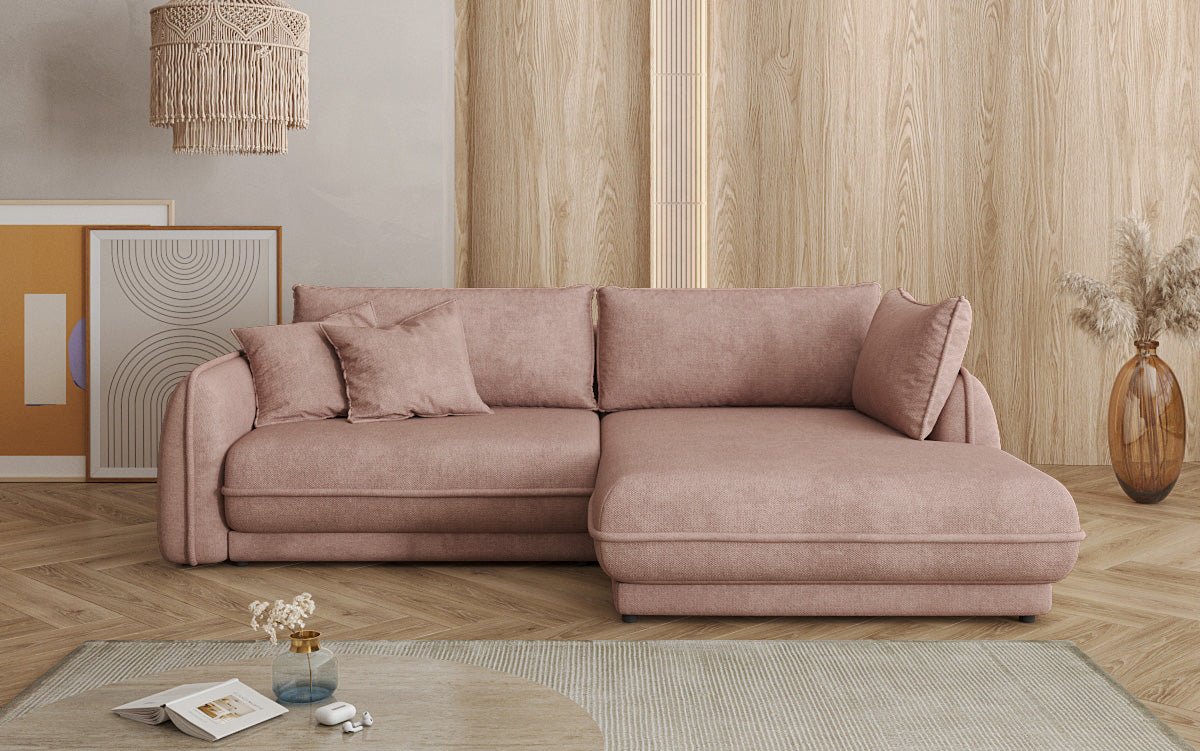 Designer Sofa Mojave II Stoff mit Schlaffunktion und Stauraum