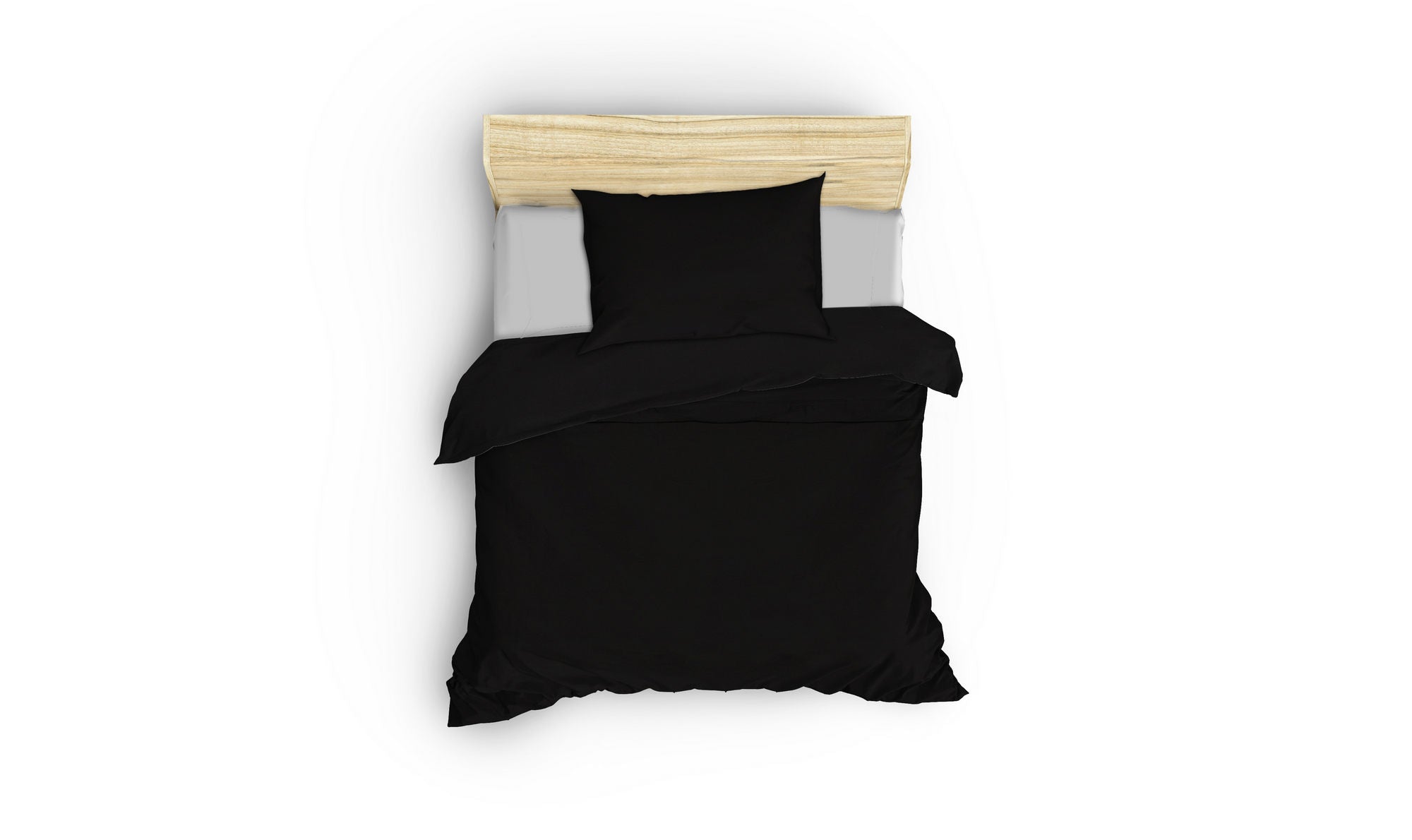 Premium Satin Bettwäsche Set Schwarz