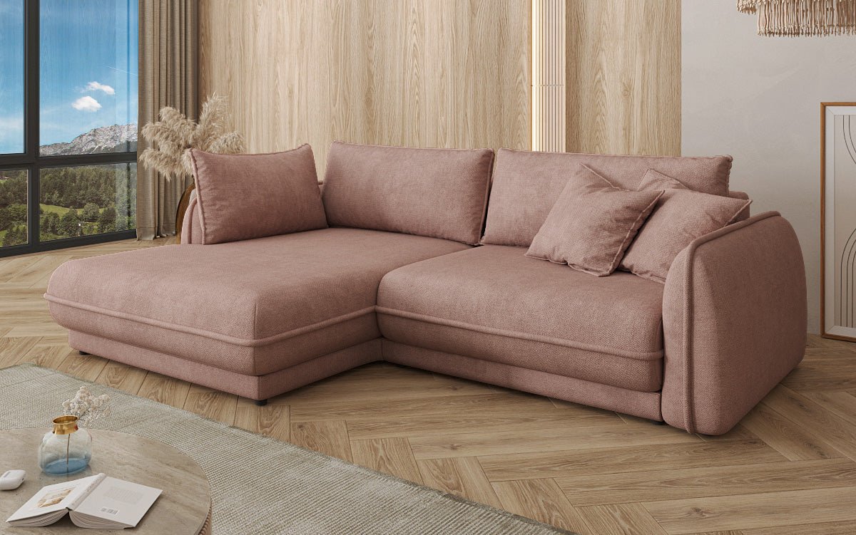 Designer Sofa Mojave II Stoff mit Schlaffunktion und Stauraum