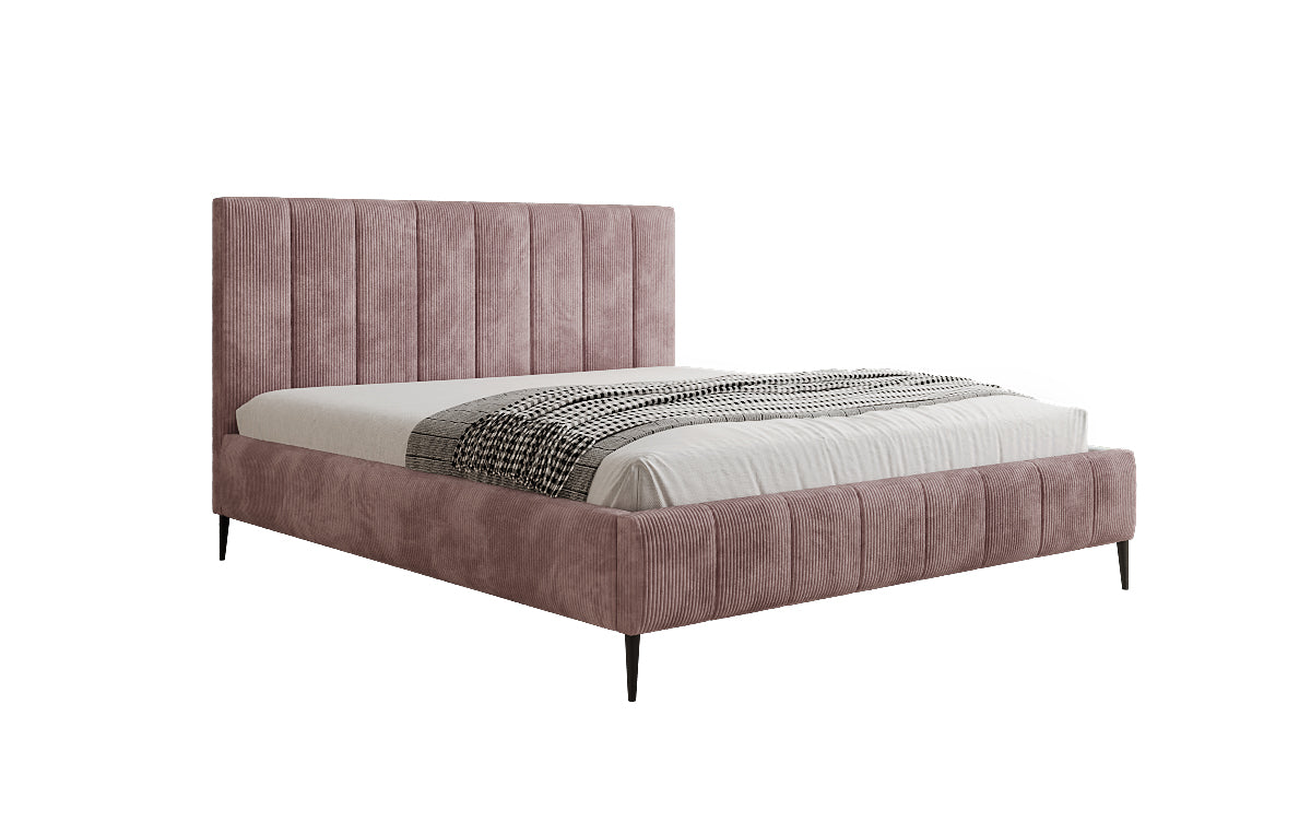 Designer Polsterbett Astrid in Cord mit Stauraum