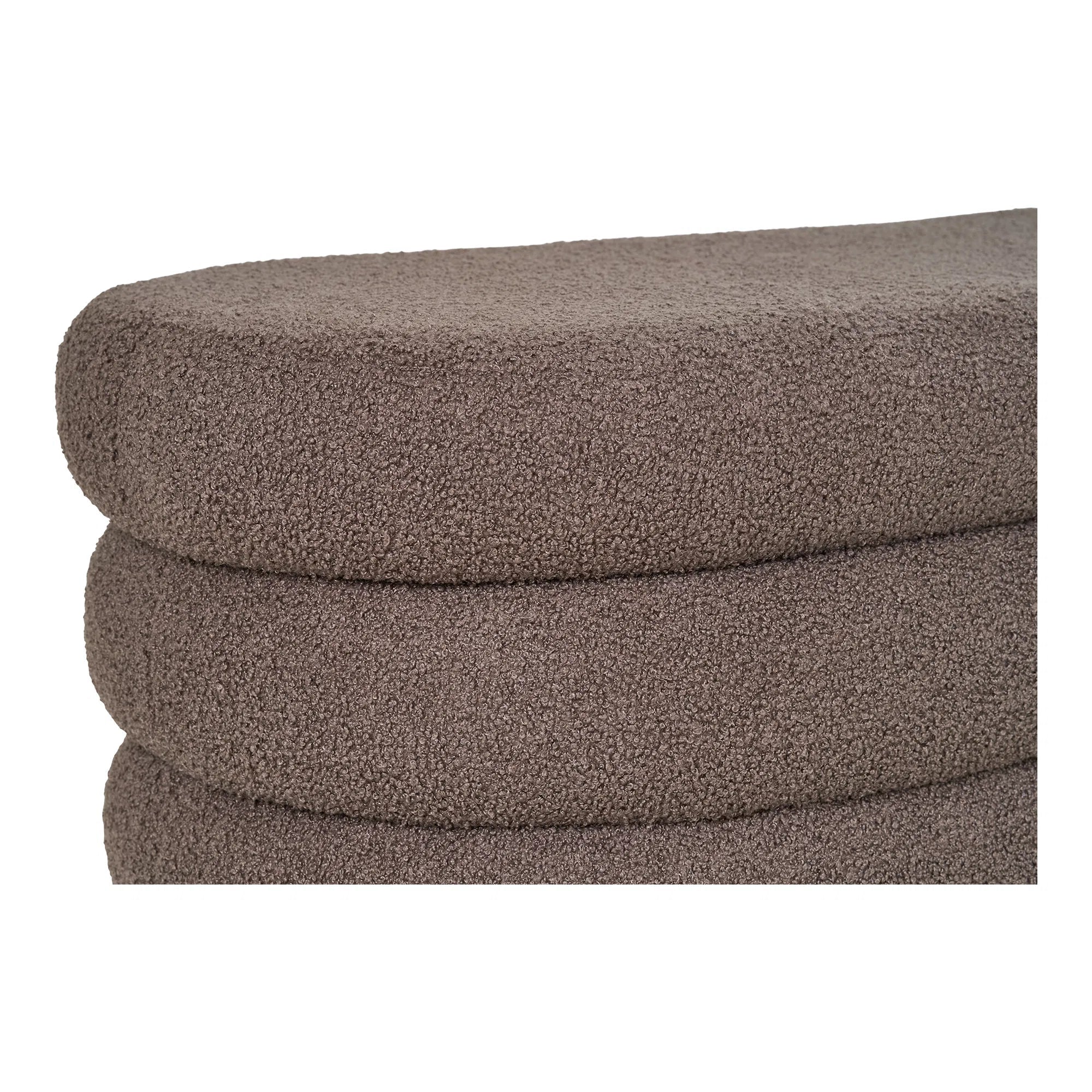 Sitzbank Philo Bouclé Braun mit Stauraum