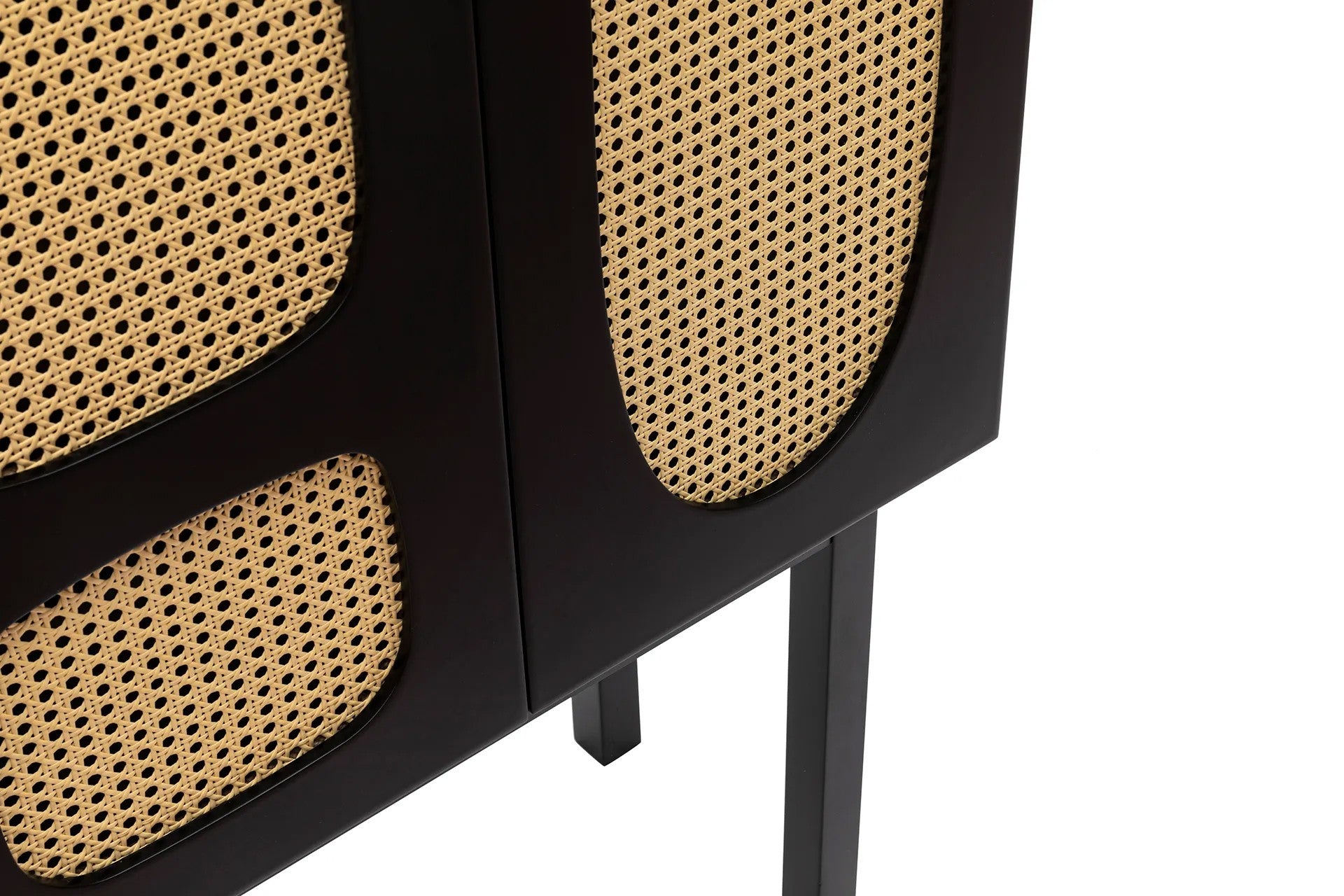 Designer Kommode Jorvella - aus Schwarz beschichtetem Holz