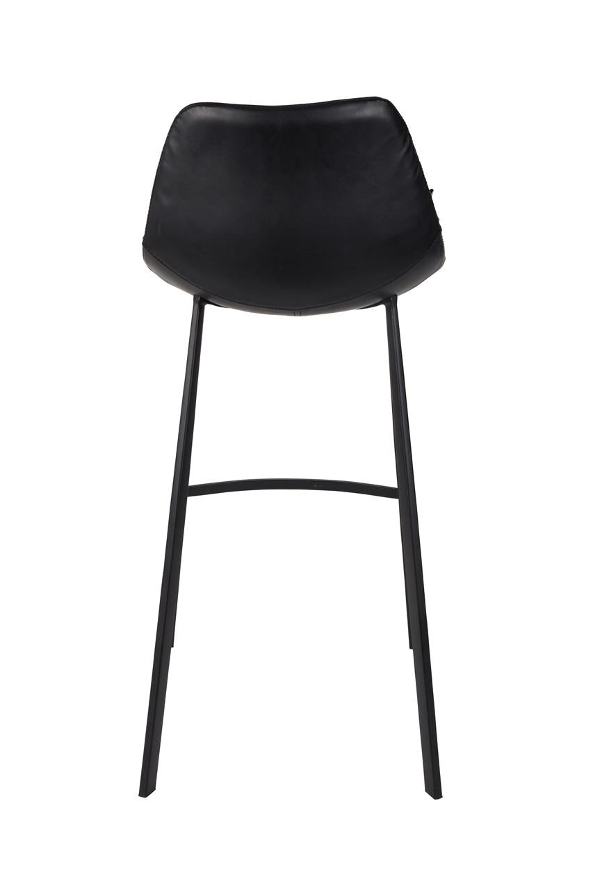 Barhocker Franky 2er-Set – aus Kunstleder in Schwarz