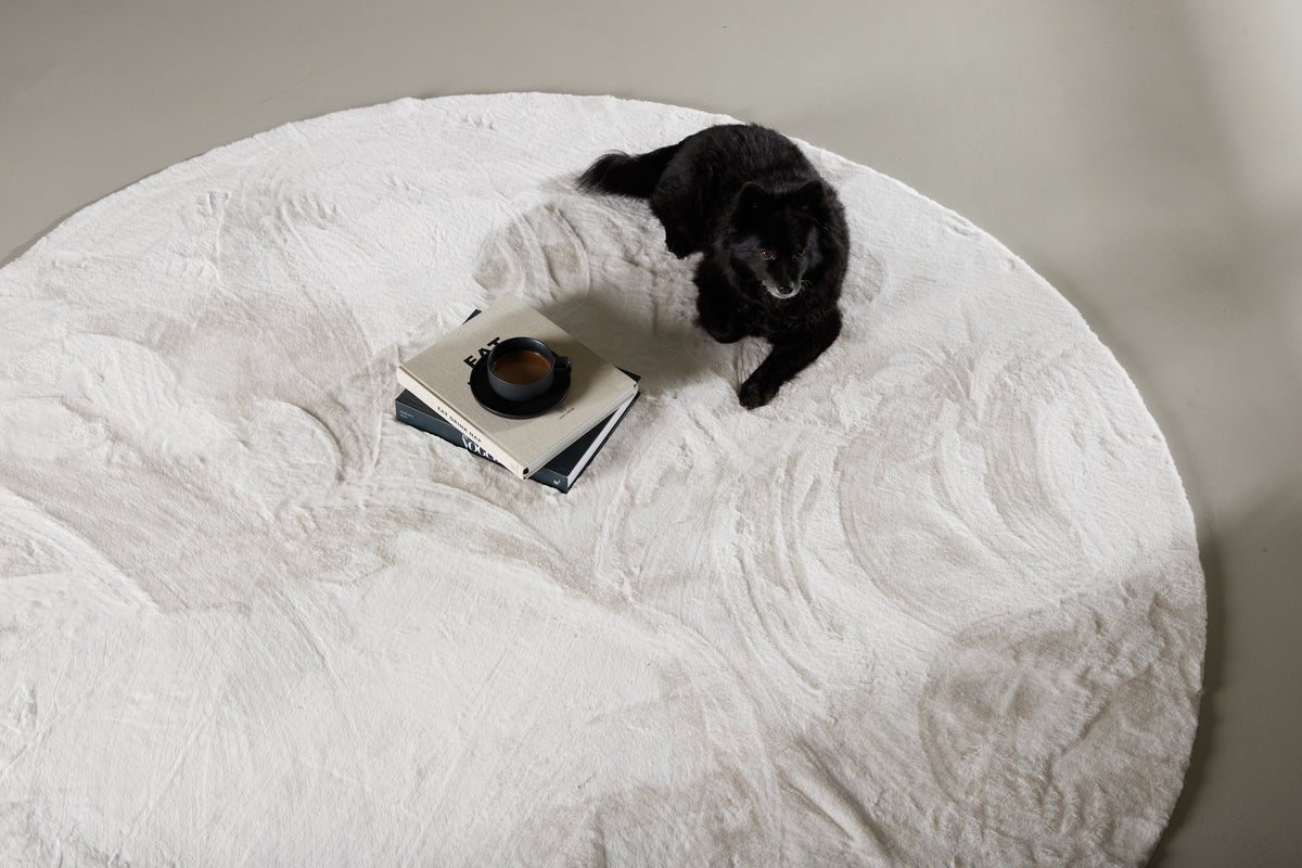 Teppich Isara – in Weiß aus Polyester & Baumwolle