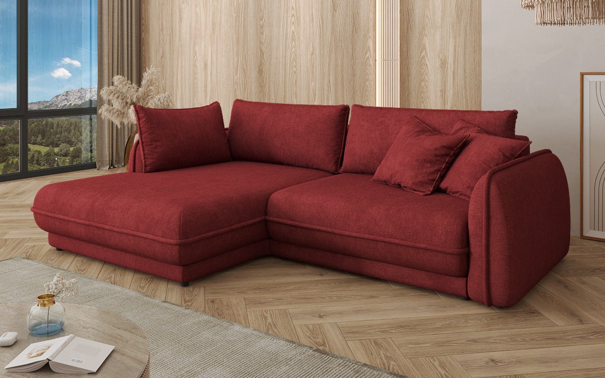 Designer Sofa Mojave II Stoff mit Schlaffunktion und Stauraum