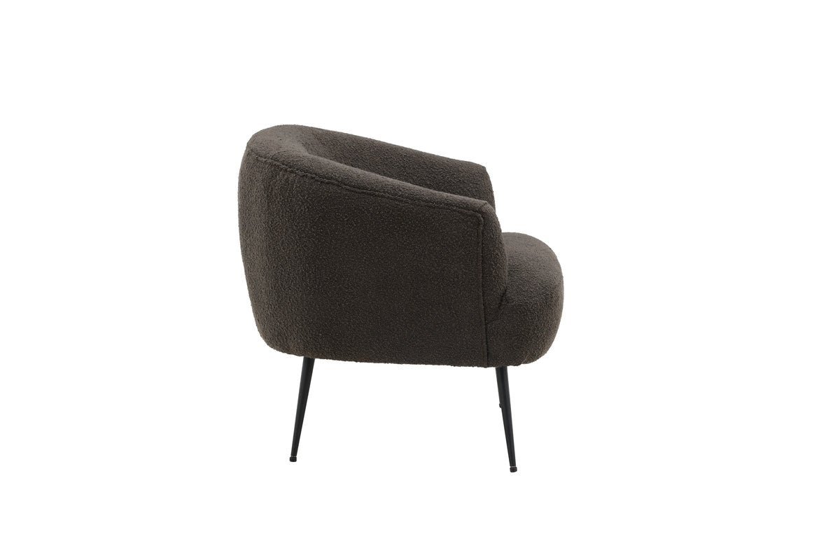 Designer Lounge Sessel Maleno – Bouclé-Relaxsessel in Anthrazit