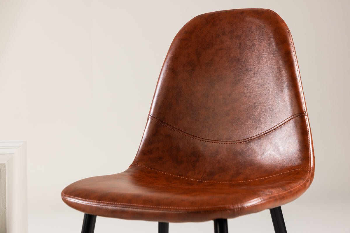 2er Set - Stuhl Andrew mit einer Sitzfläche aus braunem PU