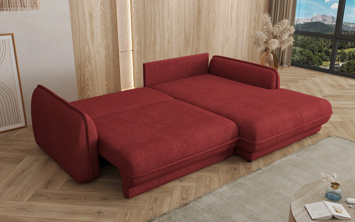 Designer Sofa Mojave II Stoff mit Schlaffunktion und Stauraum