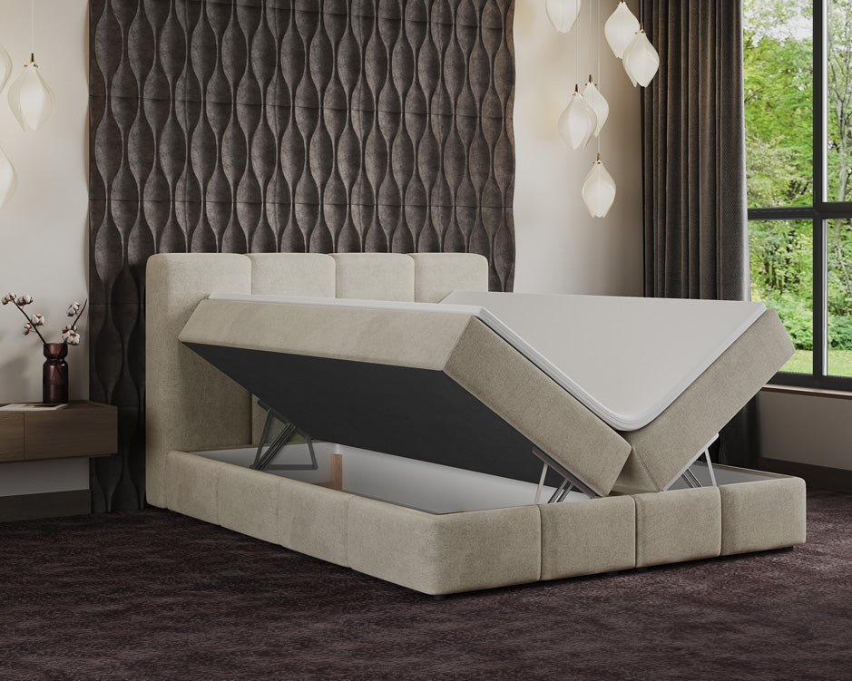 Boxspringbett Venedig Samt mit Stauraum