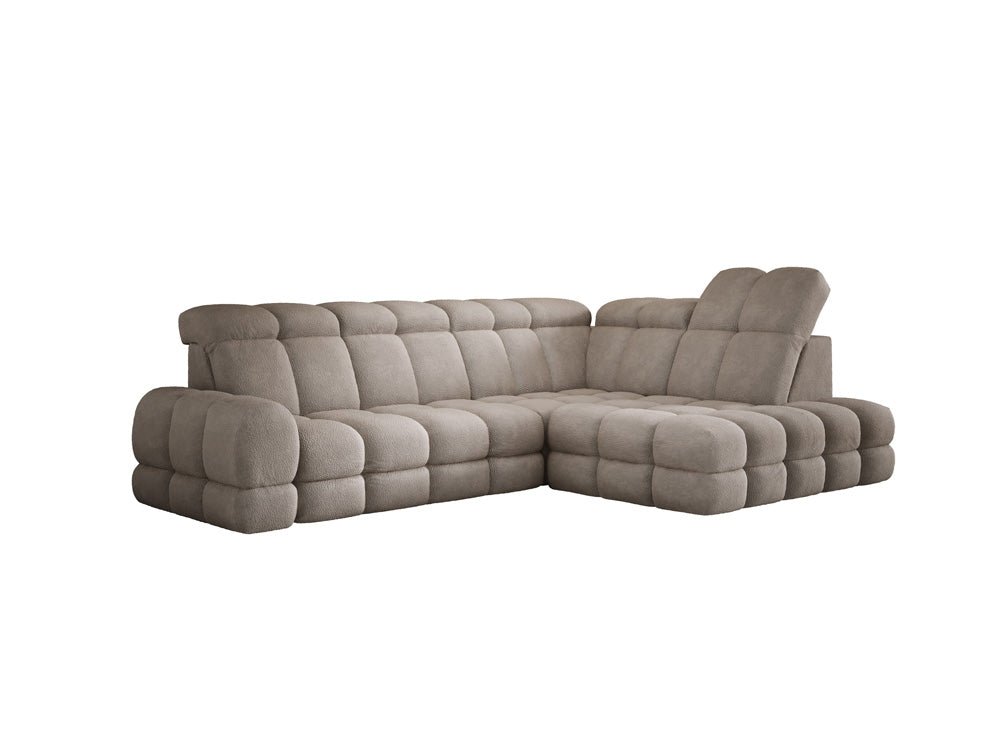 Designer Sofa Lima L mit elektrischer Schlaffunktion in Bouclé