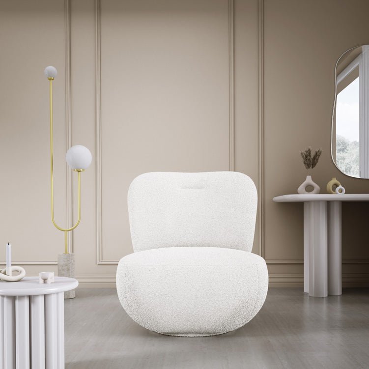 Designer Sessel Kyoto 360° Drehfunktion in Bouclé