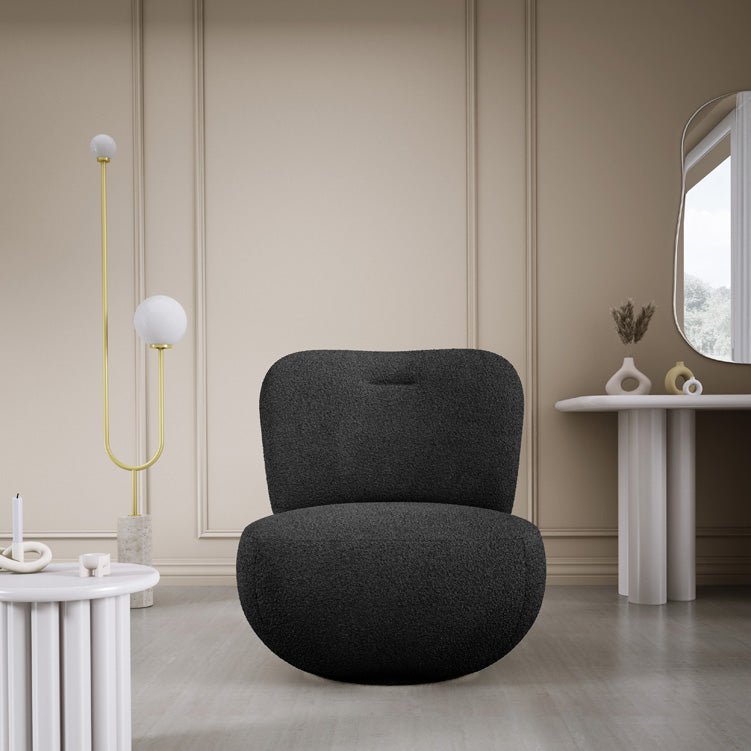 Designer Sessel Kyoto 360° Drehfunktion in Bouclé
