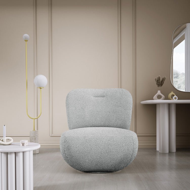 Designer Sessel Kyoto 360° Drehfunktion in Bouclé