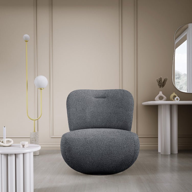 Designer Sessel Kyoto 360° Drehfunktion in Bouclé
