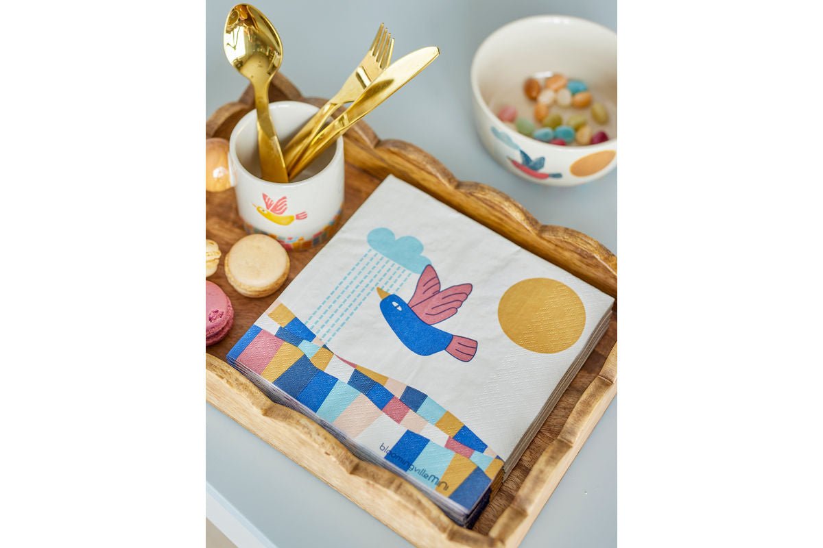 Kinder-Servietten „Birdy“ – Naturfarbenes Papier (20er-Set)