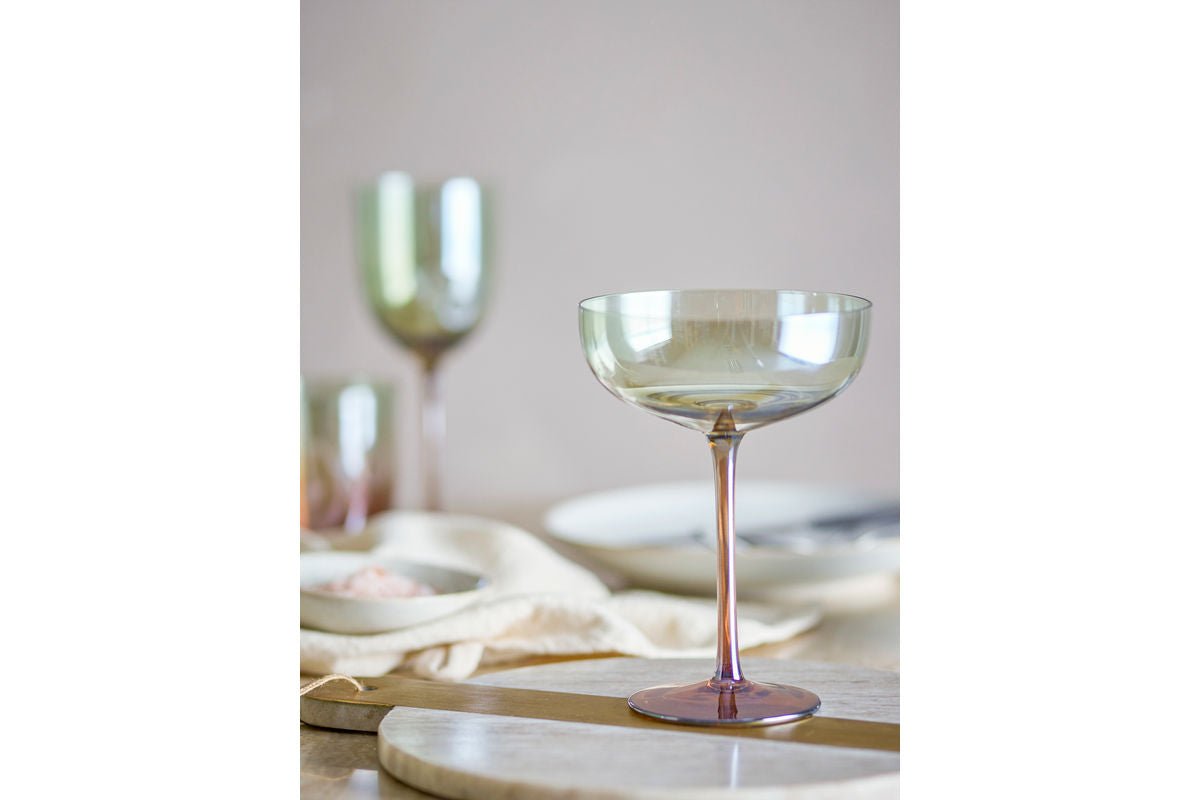 Cocktailgläser Bianca – Glas in Bronze mit Perlmutt-Effekt (4er-Set)