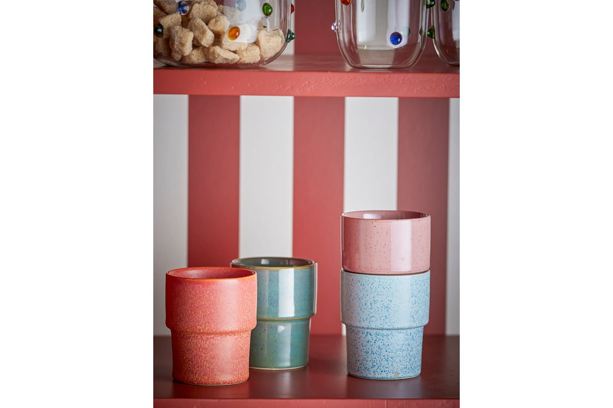 Becher-Set Marola – Buntes Steingut (4-teilig)