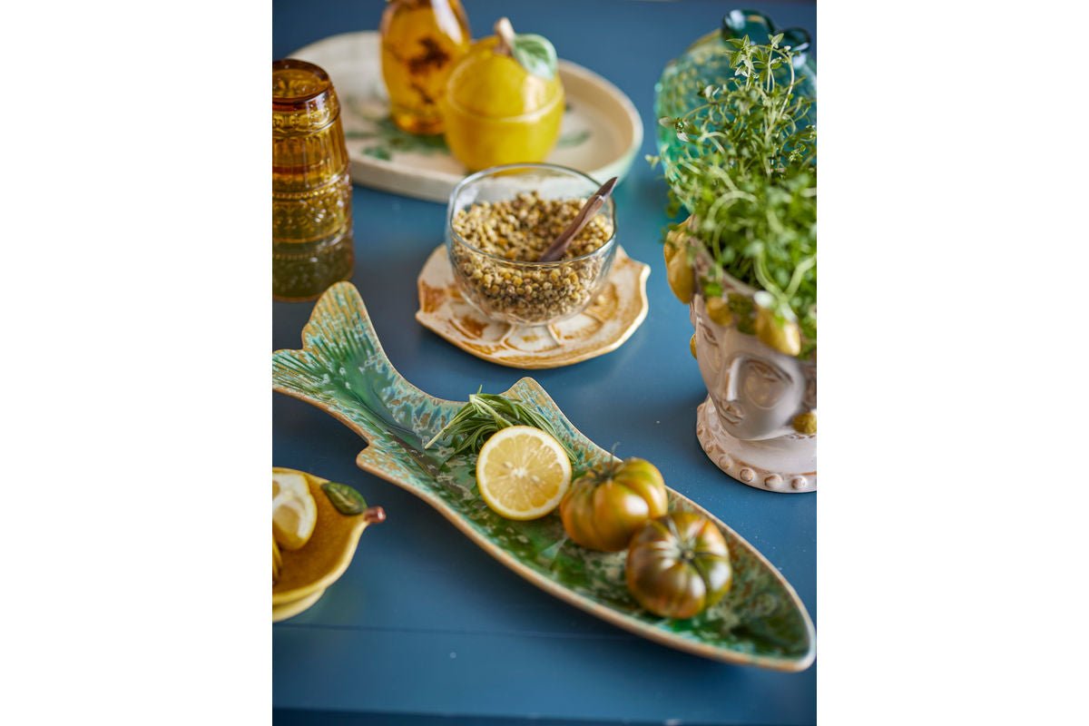 Servierplatte Eirun - aus Steingut gefertigt - Fischform