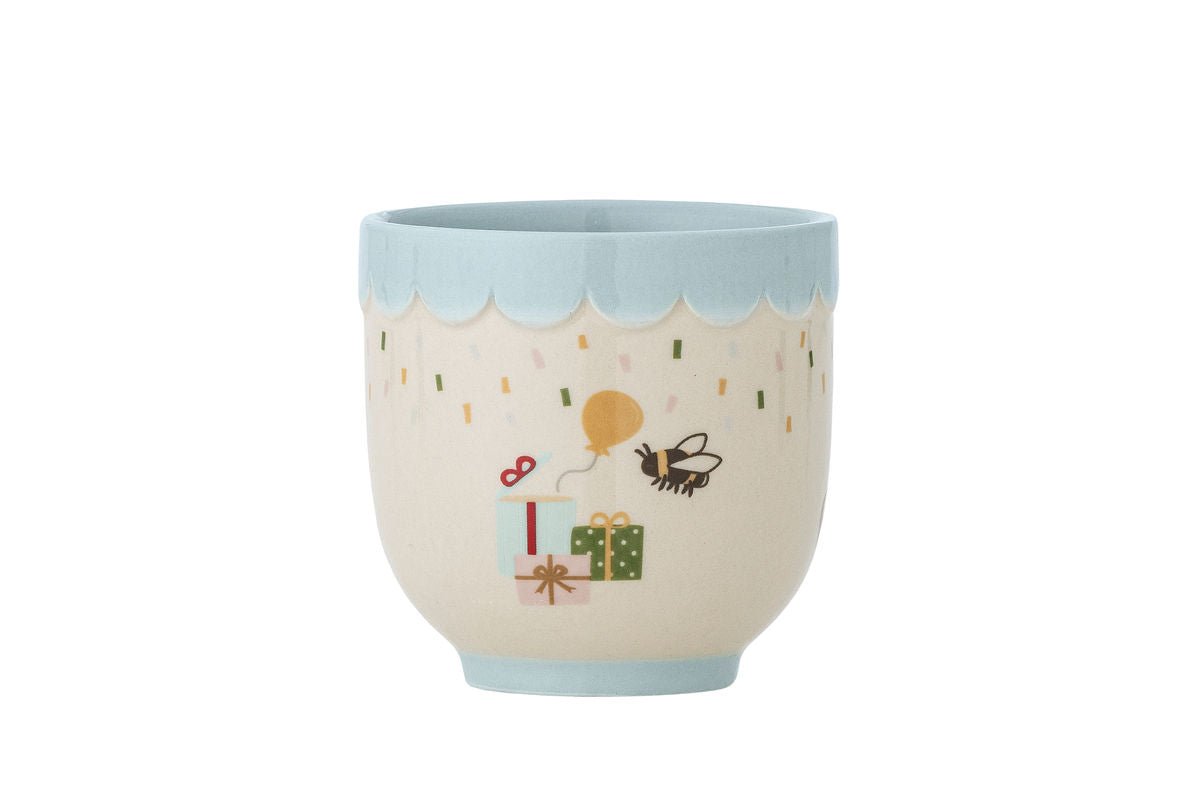 Kinder Tasse Josie - Steingut-Tasse mit Figuren & blauem Inneren