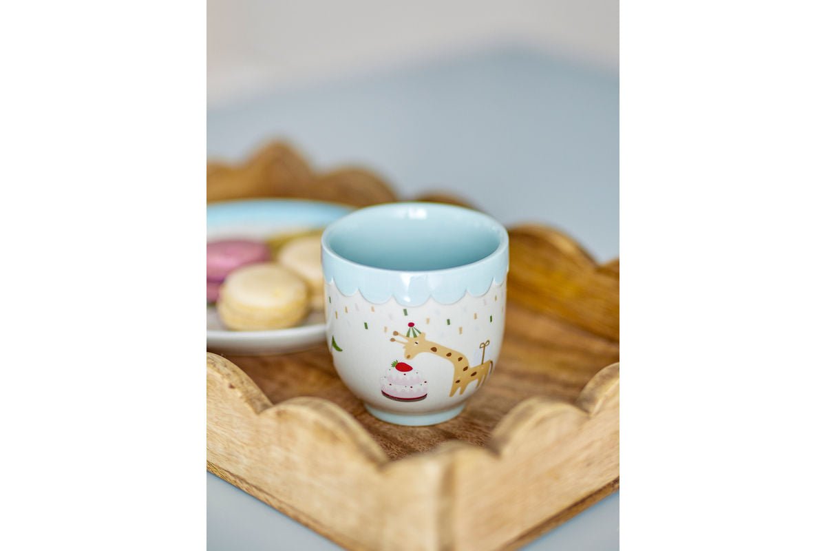Kinder Tasse Josie - Steingut-Tasse mit Figuren & blauem Inneren