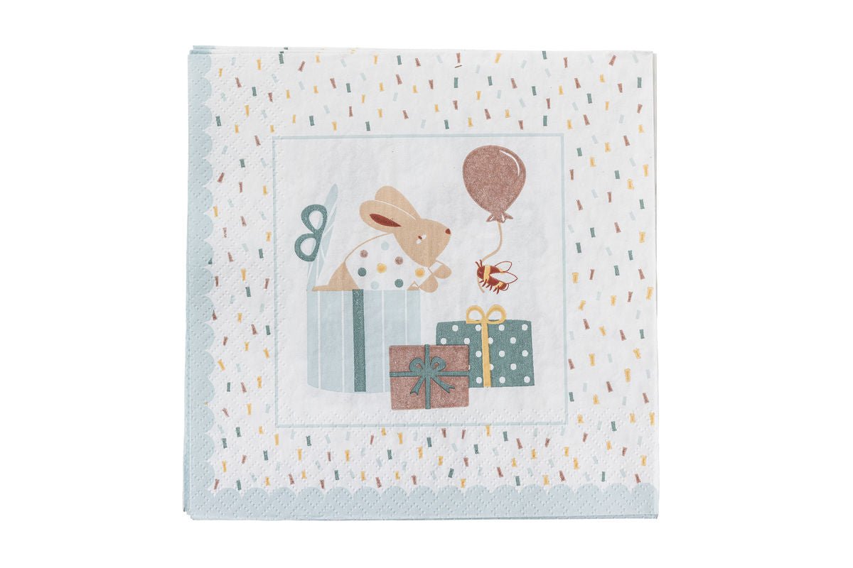 Kinder-Servietten „Party Friends“ – Blaues Papier (20er-Set)