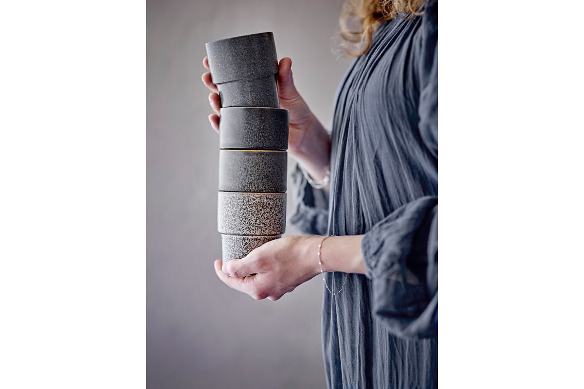 Becher-Set Varnö – Braun Steingut (4-teilig)