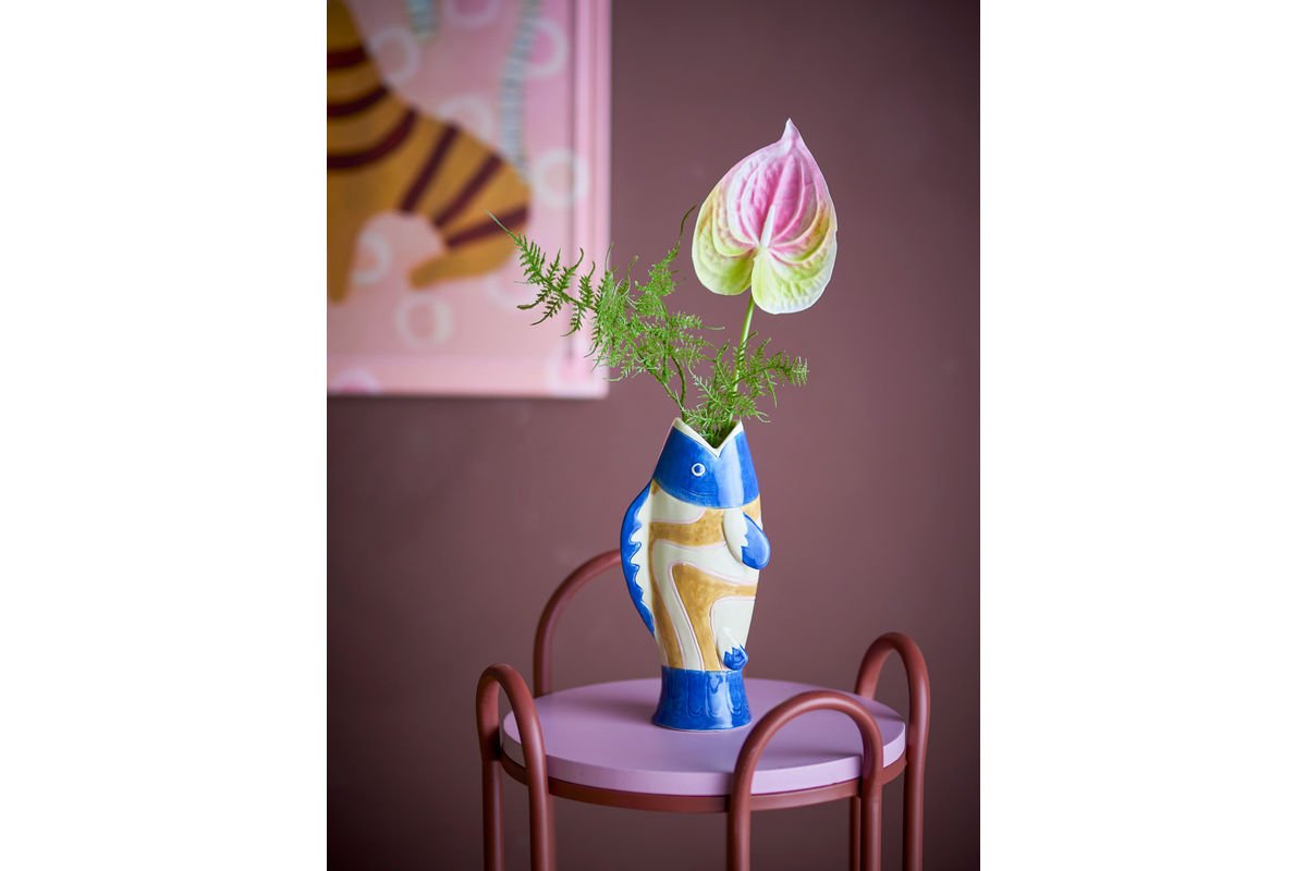 Vase „Maris“ – Blaues Steingut