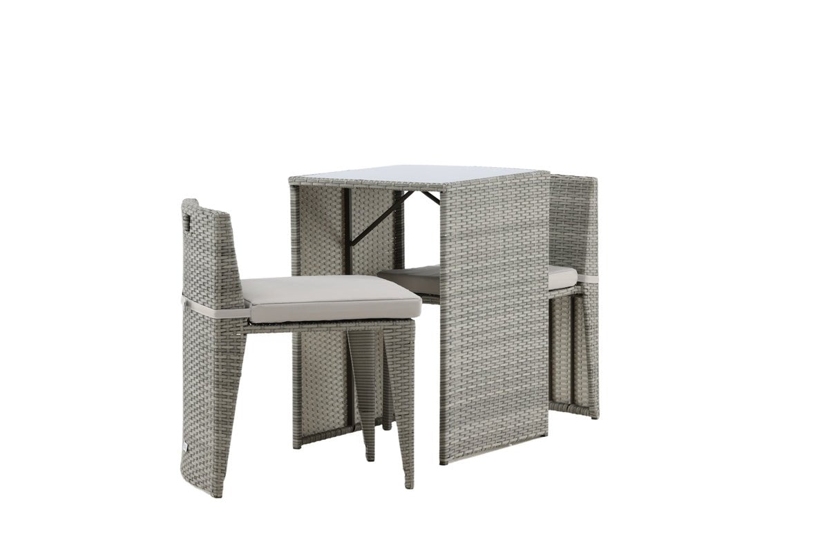 Balkonset Bob - in wahlweise schwarzem oder grauem Rattan