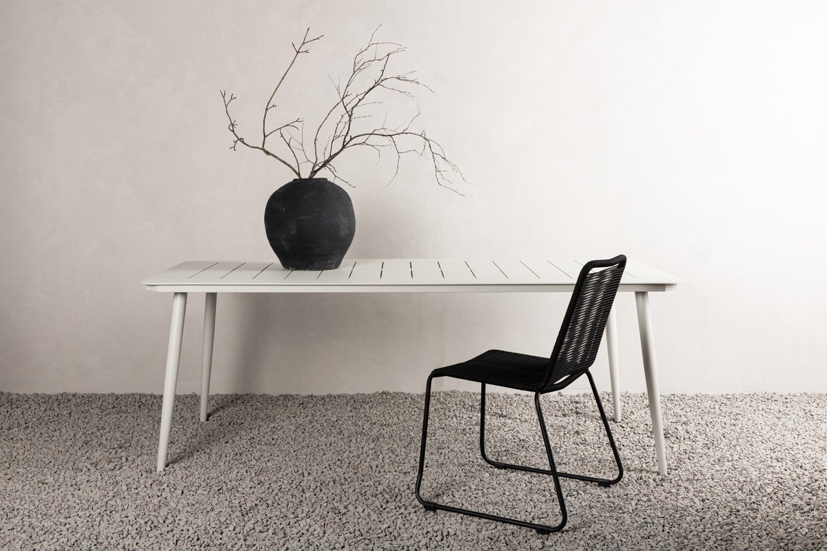 Gartentisch Imani - rechteckiger, beiger Esstisch aus Aluminium