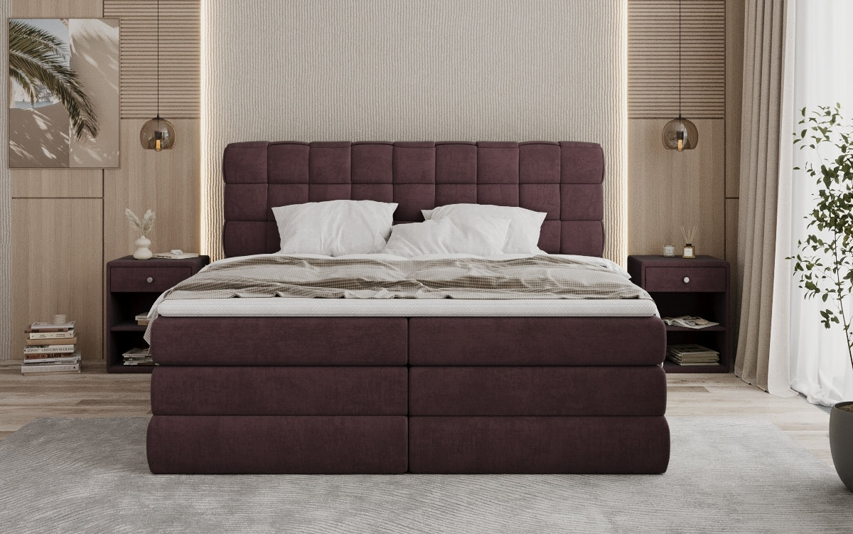 Boxspringbett Trama mit Stauraum in Samt