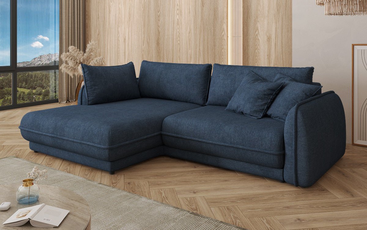 Designer Sofa Mojave II Stoff mit Schlaffunktion und Stauraum