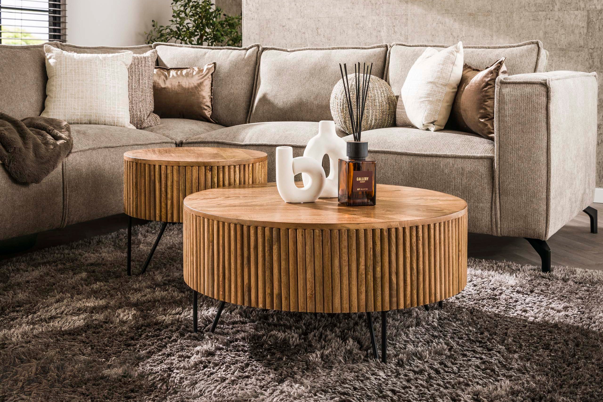 Couchtisch Duna - 2er Set aus Mangoholz