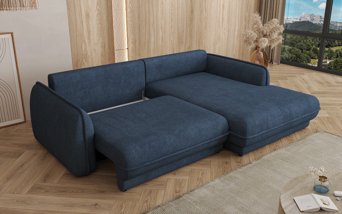 Designer Sofa Mojave II Stoff mit Schlaffunktion und Stauraum