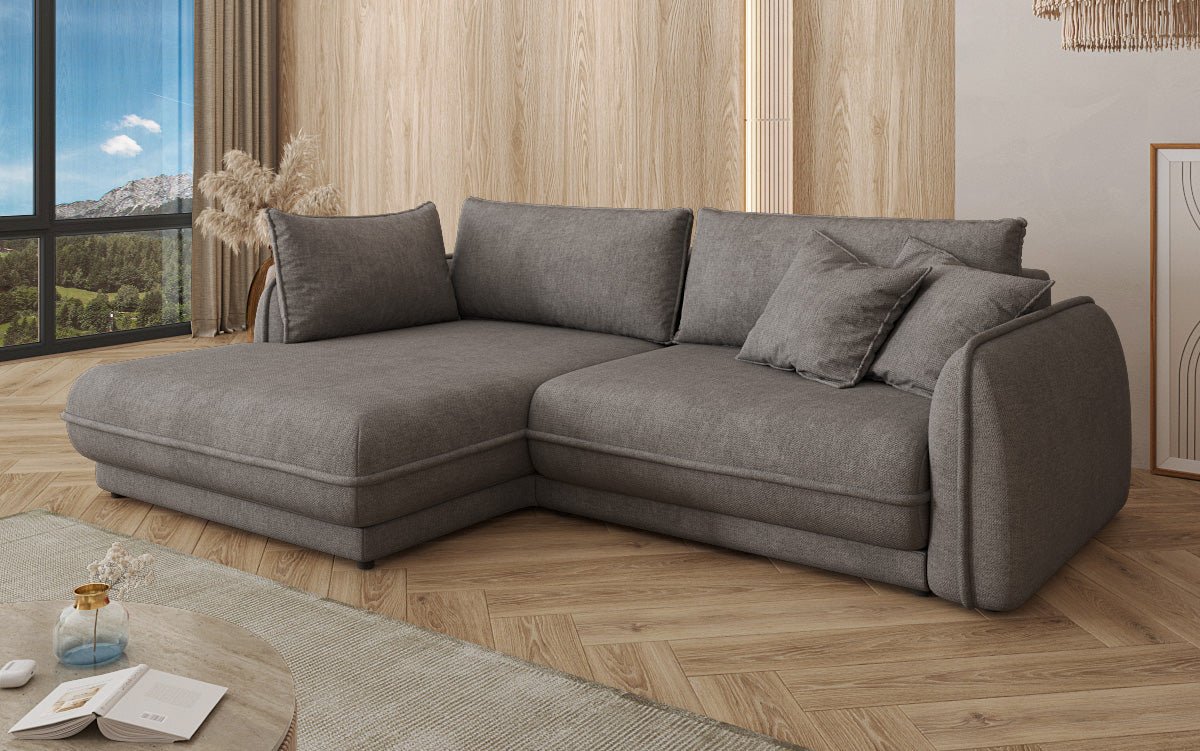 Designer Sofa Mojave II Stoff mit Schlaffunktion und Stauraum