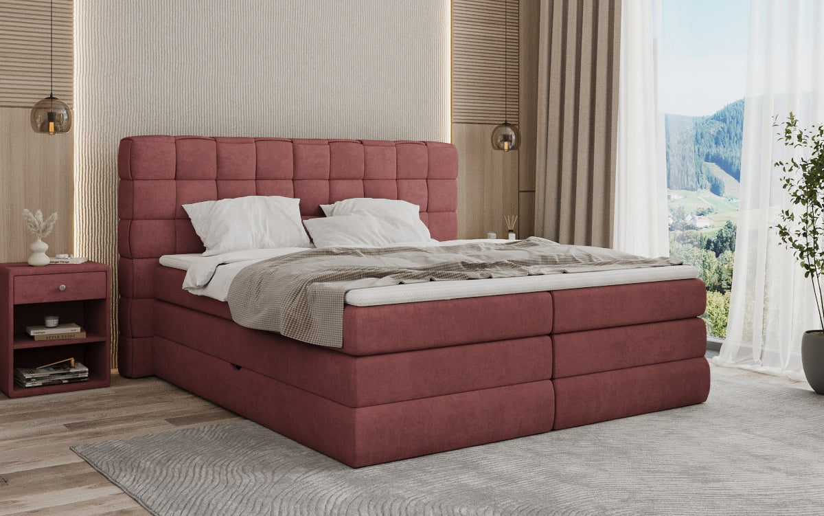 Boxspringbett Trama mit Stauraum in Stoff