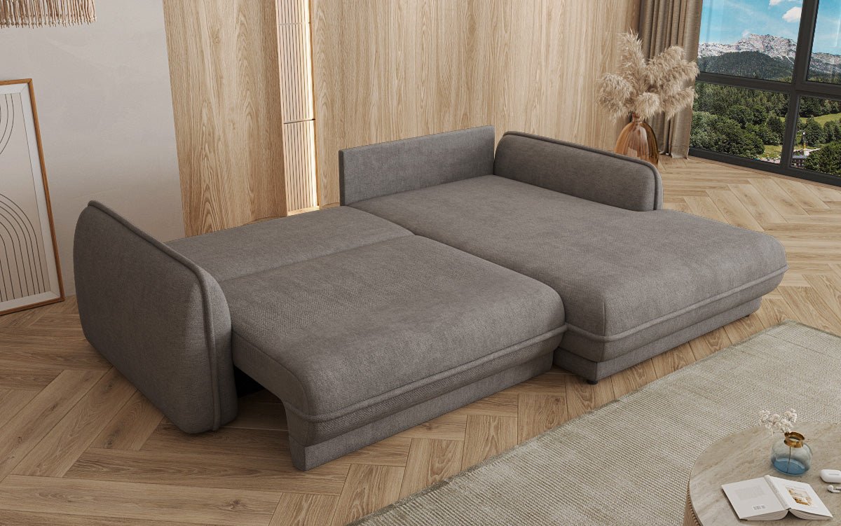 Designer Sofa Mojave II Stoff mit Schlaffunktion und Stauraum